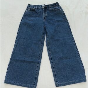 ADIKA high waisted baggy straight leg, blue medium wash blue jeans size S